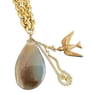J. Crew Bird & Pendant Necklace